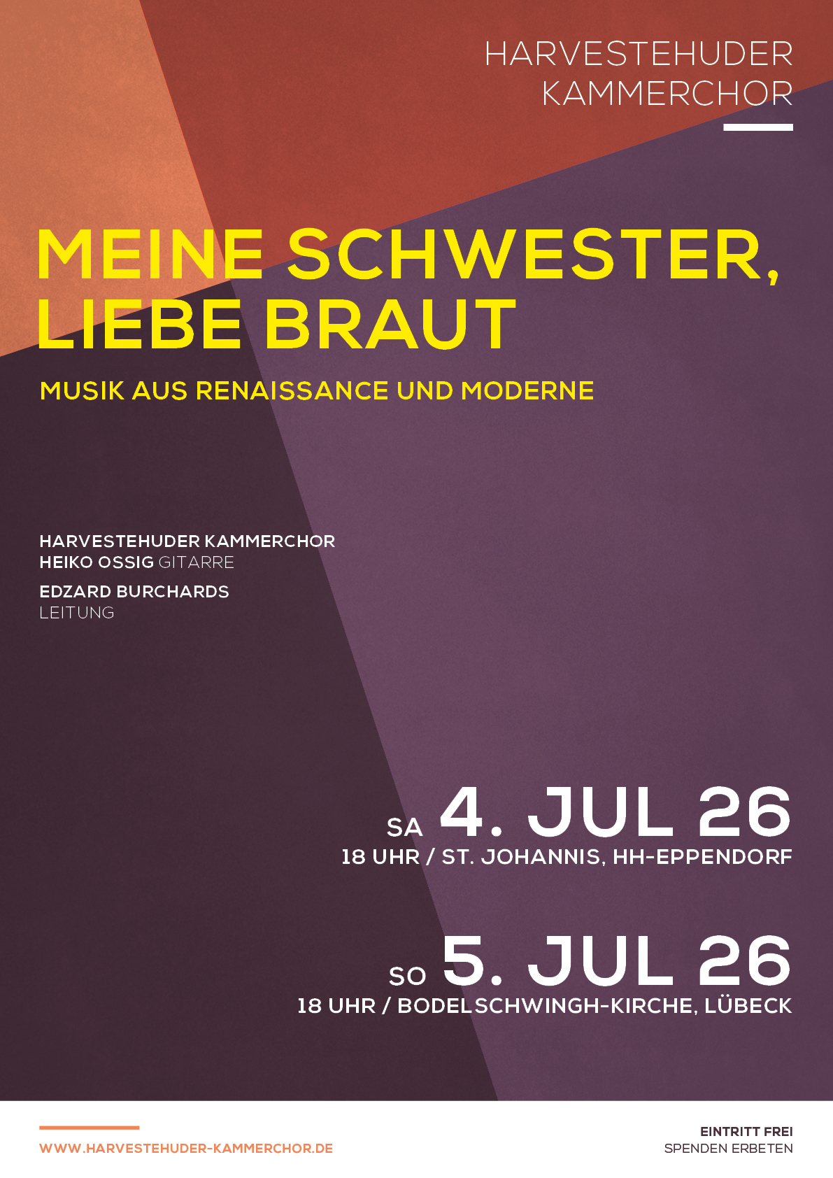 MEINE SCHWESTER, LIEBE BRAUT    Musik aus Renaissance und Moderne